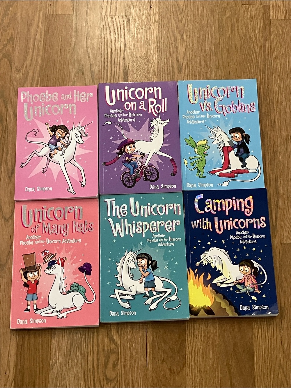 Phoebe and Her Unicorn Adventure Books, Bundle of 6 Books By Dana Simpson